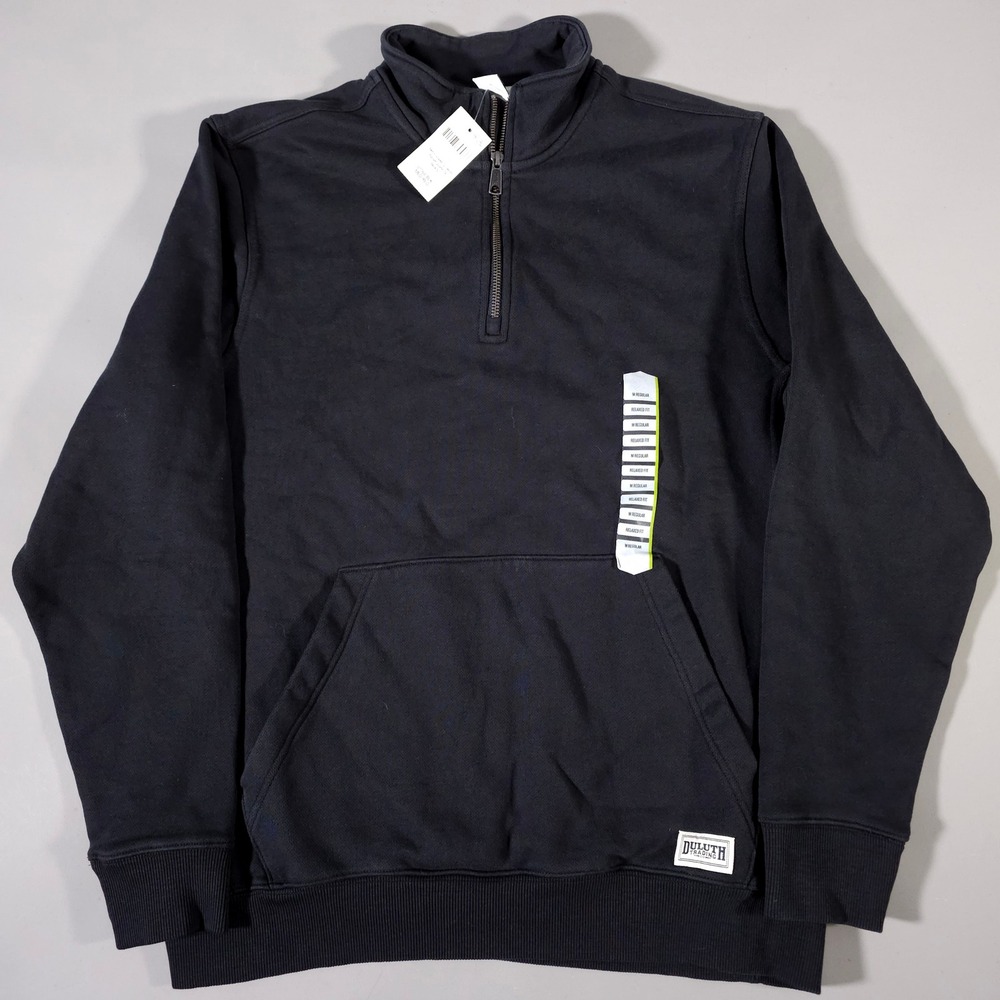 Duluth Trading Co Souped-Up Sweats‎ Mens Medium Black Quarter Zip Pullover 51068